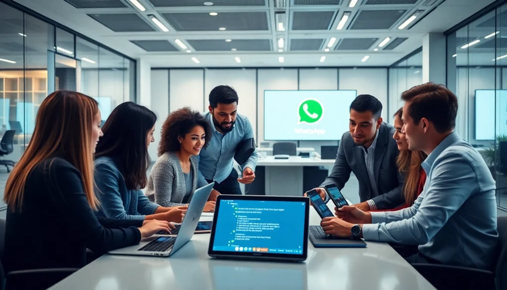 Showcase of whatsapp api integration in a collaborative business setting.