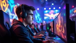 Permainan bolahiu game saat turnamen esports dengan pemain fokus dan suasana kompetitif.