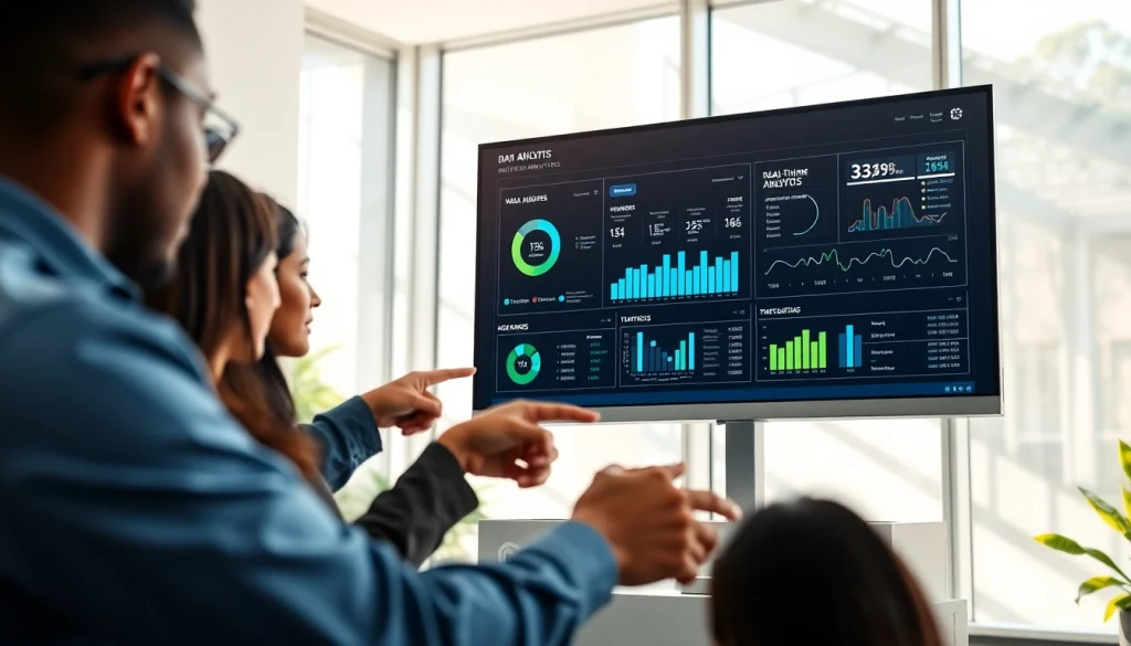 Analyze data trends with https://benchbot.ai in a modern office environment, showcasing collaboration and insights.