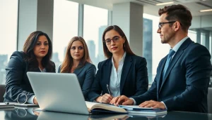 Consult professional lawyers at https://www.shiverhamilton.com discussing case strategies in an office setting.