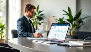 Showcase of law firm website design at https://www.lawfirmswebsitedesign.com, emphasizing a professional workspace.