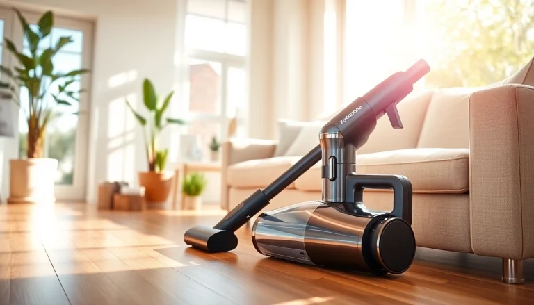 Clean modern space with the best cordless vacuum showcasing its sleek design and ergonomic features.
