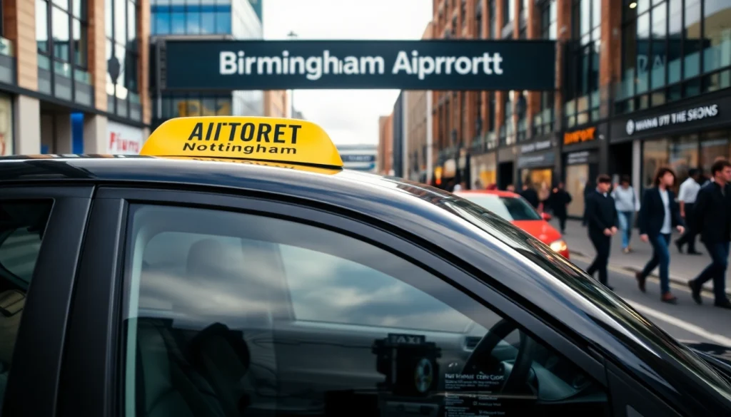 Catch a reliable taxi Nottingham to Birmingham Airport with professional service amidst urban energy.