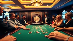 Crowd enjoying blackjack at a casino table linking to https://xx88.pizza/ for exciting gambling experiences.