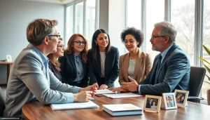 Consultation at https://www.tnlmiami.com with lawyer and clients discussing important family matters.