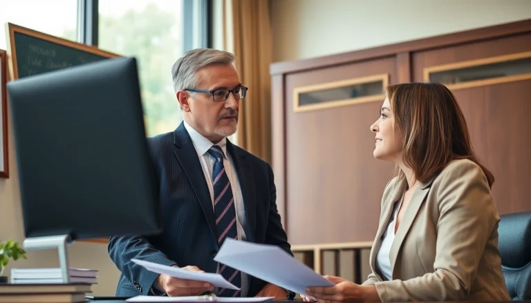 Engaged conversation between a South Dakota truck accident lawyer and a client in a cozy office setting.