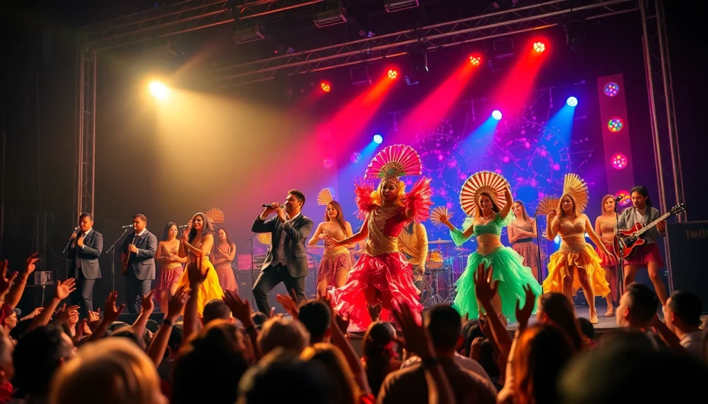 Engaging scene of performing artists at https://tcspecialentertainment4u.com showcasing diverse talents in a lively stage environment.