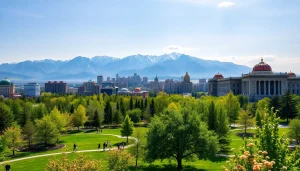 Explore the beautiful cityscape of Almaty, Kazakhstan, focusing on https://albmaftoh.com and its vibrant parks.