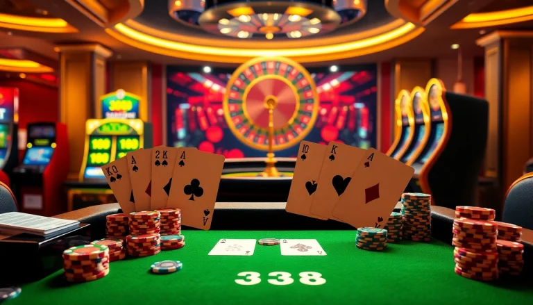 Experience the excitement of betting at nhà cái Jun88 with vibrant casino visuals and winning hands.