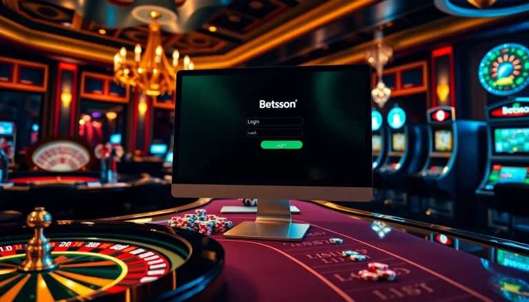 Experience seamless Betsson Login to a vibrant online casino with engaging gaming visuals.