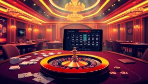 Join the excitement of Đăng Ký Loto188 at a vibrant casino with modern gaming elements.