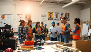 Enhancing construction workforce development through hands-on training in a workshop environment.