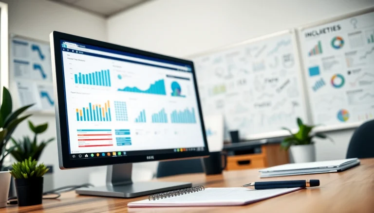 Visualize competitive intelligence analysis in a modern workspace with data analytics tools.