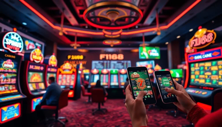 Interactive F168 online gambling platform showcasing vibrant casino elements and user engagement.