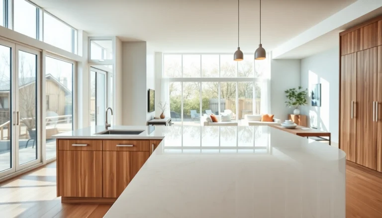 Transforming a kitchen during home renovation, featuring modern design and bright lighting.
