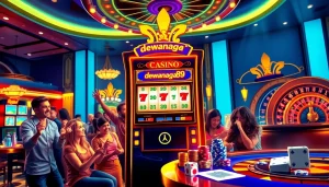 Pemain menikmati pengalaman mesin slot dewanaga89 yang mendebarkan dalam suasana kasino mewah.