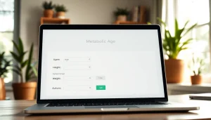Calculate your metabolic age calculator results with a user-friendly interface in a bright modern workspace.