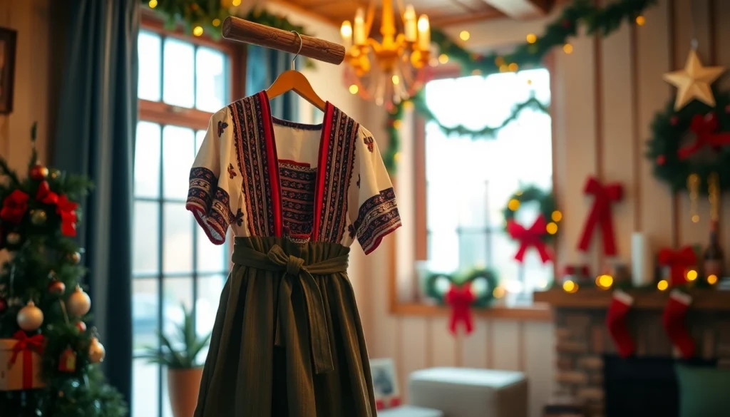 Pietenpak met kleurrijke details hangt feestelijk in een vrolijke kamer.