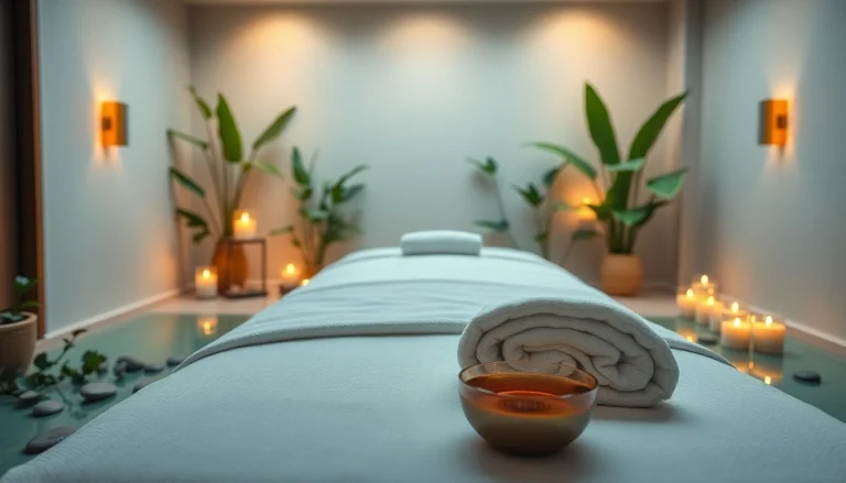 Spa Ads showcasing a tranquil massage room with soft lighting and calming decor.