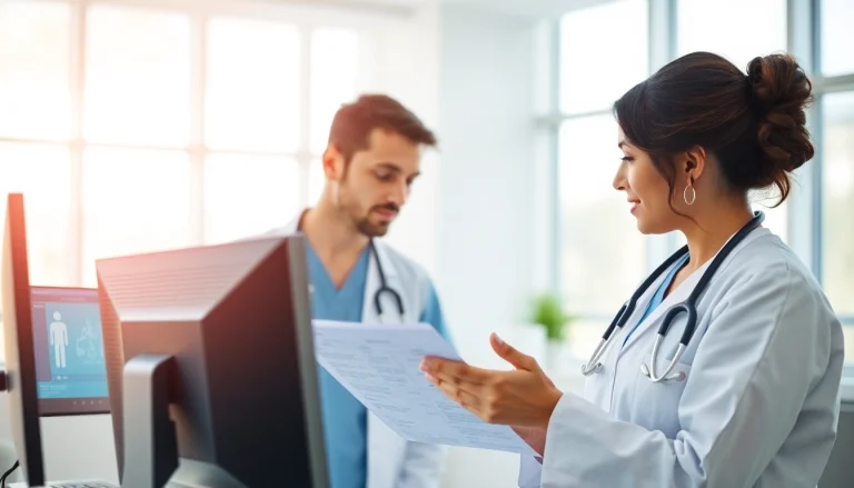 Healthcare team collaborating on patient care at https://tweestedenziekenhuis.nl in modern hospital.