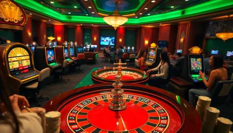 Experience the excitement of live betting and streaming with ดูบอลสด777 in this vibrant casino scene.