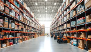 Optimize your warehousing operations in a professional facility with organized storage and vibrant goods.