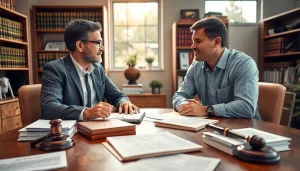 Attorney advising on agriculture law in a professional office setting, emphasizing collaboration and trust.
