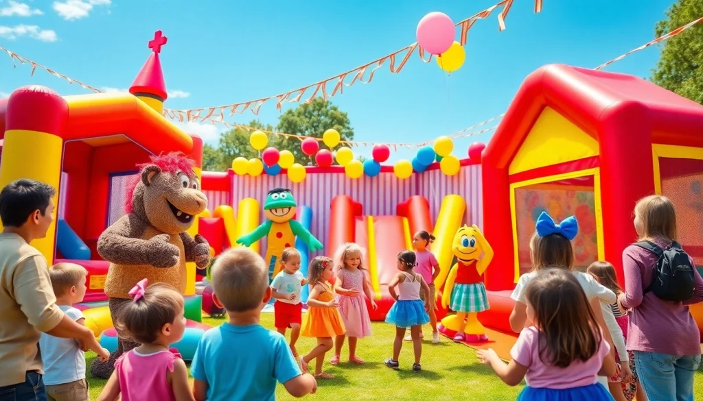 Engaging family-friendly entertainment at https://www.tcspecialentertainment4u.com featuring colorful bounce houses.