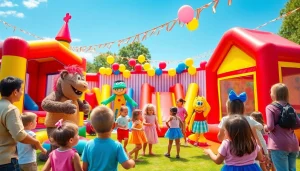 Engaging family-friendly entertainment at https://www.tcspecialentertainment4u.com featuring colorful bounce houses.