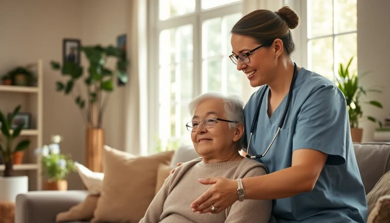 Caregiver providing senior care in Austin TX, showcasing compassion and a homey environment.