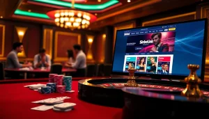 The thrilling atmosphere at sinbet.ink showcases players engaging with casino games at an elegant table, emphasizing excitement and strategy.