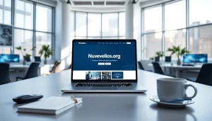 Nuvelios.org의 시간을 절약해주는 혁신적인 정보 플랫폼을 보여주는 사무실 공간