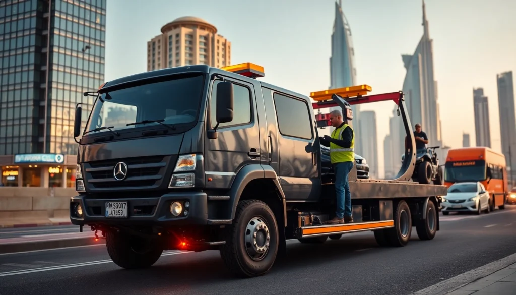 Get reliable service from https://trtrecoveryuae.com with a technician assisting in car recovery in Dubai.