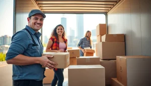 Relocating with a professional moving company Canada team assisting clients during a moving day.