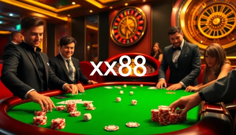 Exciting casino gameplay featuring cards and chips at xx88, immersive betting experience.
