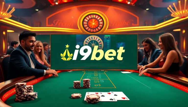 Players enjoying exciting games at i9bet, showcasing vibrant casino elements and interactive online gambling.