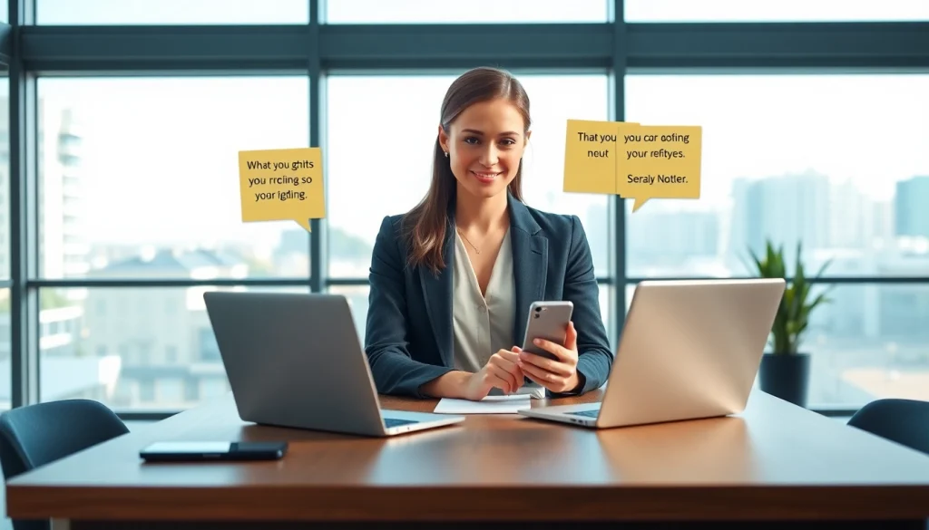 Illustration of What is a CRM for WhatsApp in a modern office setting, highlighting productivity and technology integration.