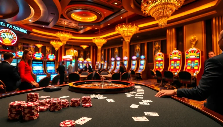 Join the excitement of shbet at a lavish casino table with vibrant poker chips and cards.