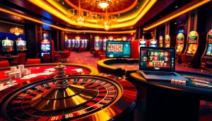 Experience the thrill of 789BET đăng nhập at an elegant casino with roulette and slot machines.