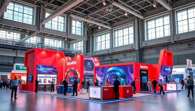 Engage visitors with a stunning trade show booth featuring interactive design elements.
