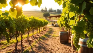 Experience winery Sacramento's serene vineyard landscape with inviting tasting rooms and lush surroundings.