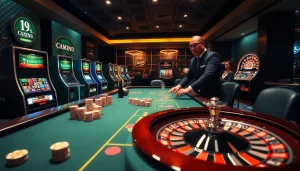 Experience the thrilling excitement of 79king with vibrant casino gaming elements, poker chips, and slot machines.