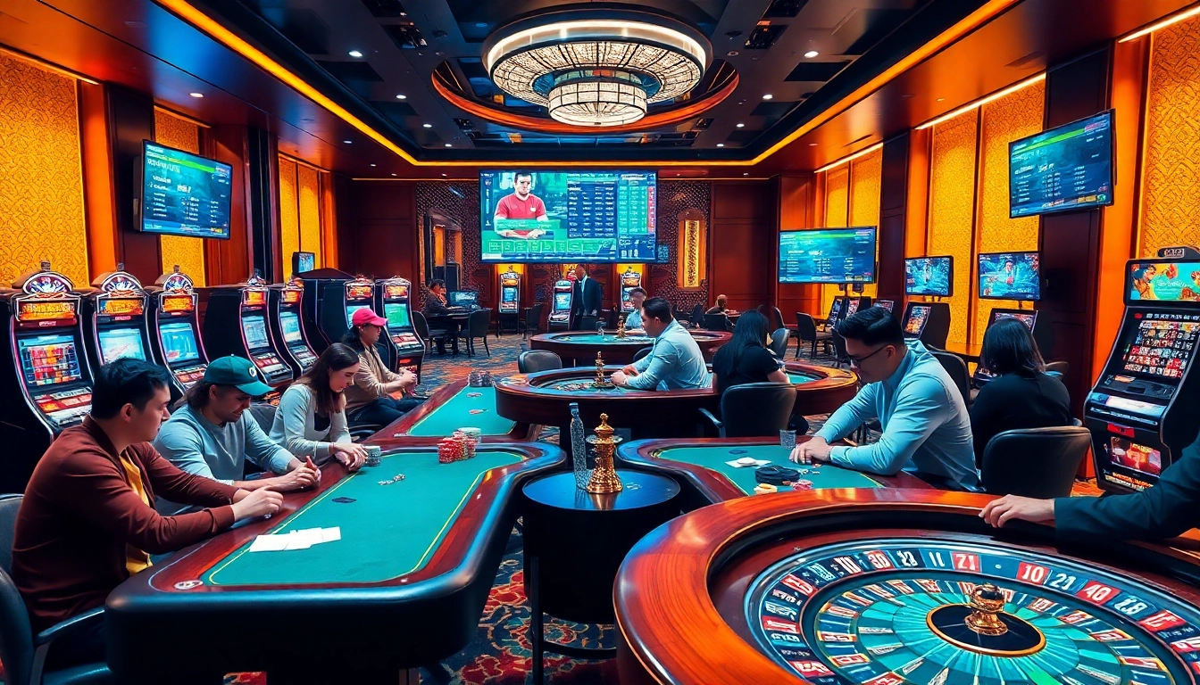 Experience thrilling gambling action at https://gg88.ing/ with luxurious casino tables and vibrant slot machines.