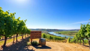 Enjoy beautiful vineyard scenes in Clarksburg, CA, featuring lush grapes and scenic vistas.