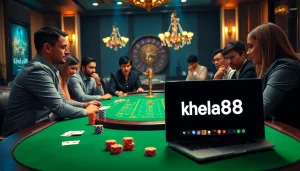 Experience the thrill of khela88 লগইন করুন at a vibrant casino scene with engaging players.