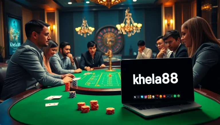Experience the thrill of khela88 লগইন করুন at a vibrant casino scene with engaging players.