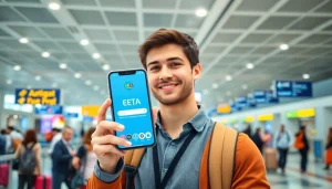 Use the uk eta online application on smartphone at airport check-in.