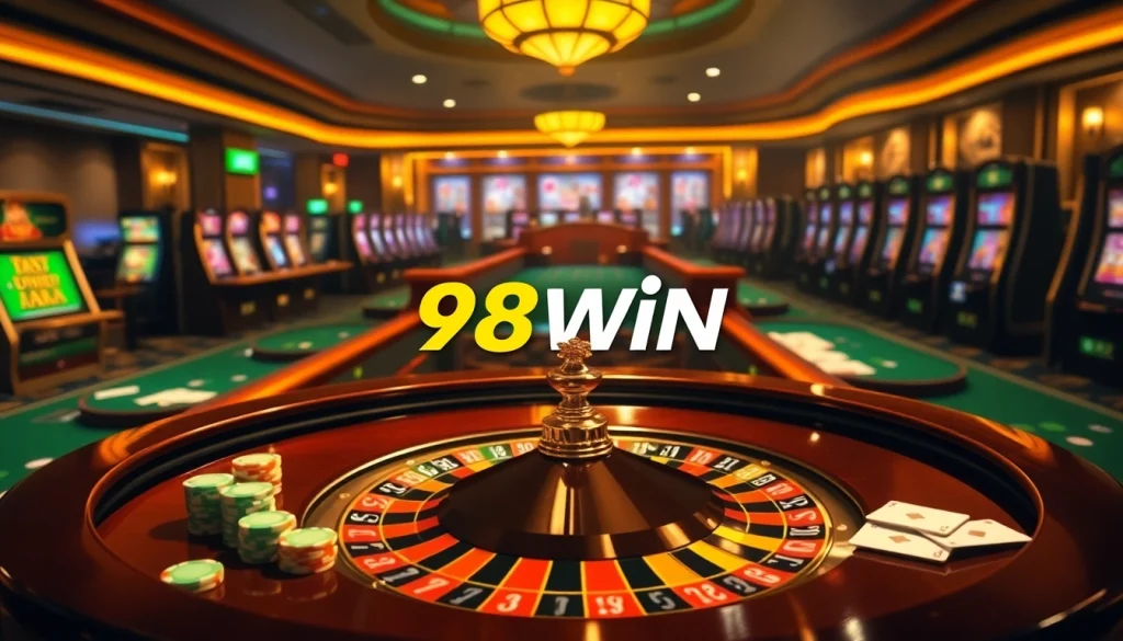 Experience the thrill of winning big with 98win at an elegant casino table.