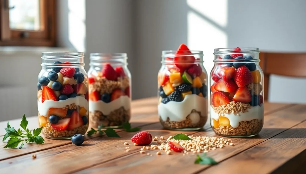 Enjoy a colorful breakfast from https://masonjarbreakfast.com served in mason jars with fresh ingredients.