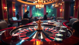 Engaging scene of roulette and poker, symbolizing hidden wiki dark web strategy in gambling.
